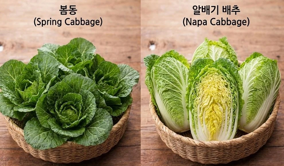 봄동-일반배추-비교